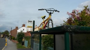65 10 Bubwith bike on bus stop